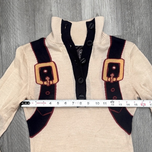 L.A.M.B. FALL 2007 - Beige and Black Turtleneck Sweater - Size Small - Picture 4 of 16